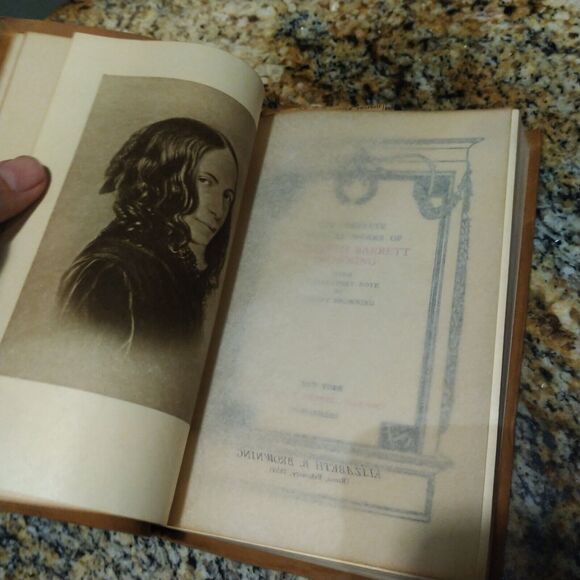 1800s The Complete Poetical Works of Elizabeth Barrett Browning Leather Cover - Picture 3 of 10